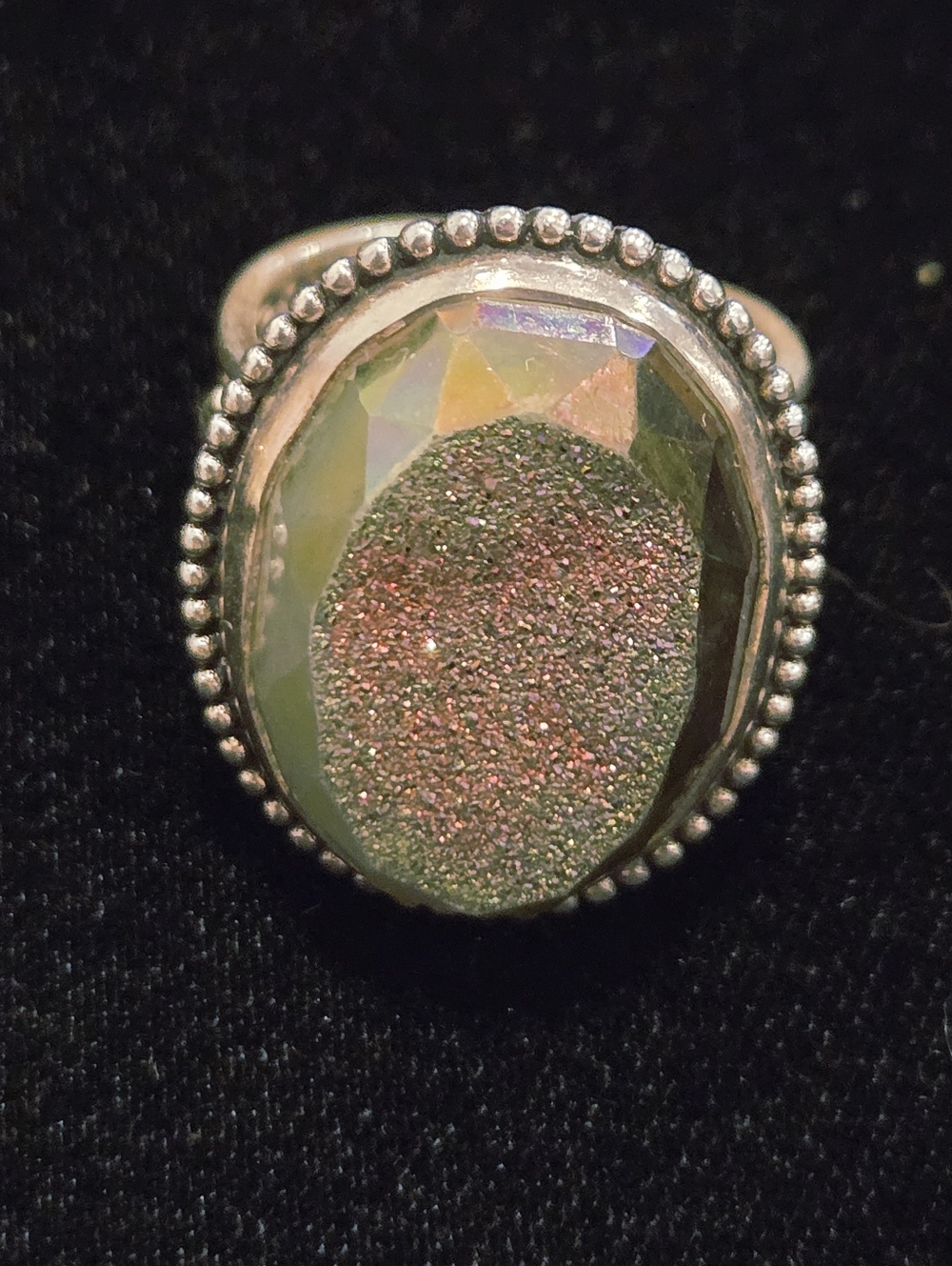 Colleen Lopez Sterling Silver Purple Druzy Mystic Ring - Picture 1 of 8